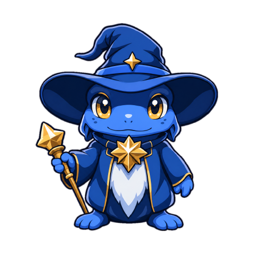 GameRivet blue wizard mascot